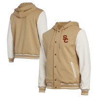 USC Trojans Men's Tan SC Interlock Hooded Baseball Jacket